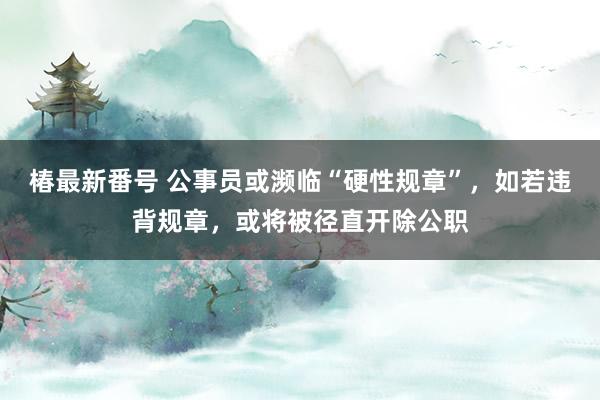 椿最新番号 公事员或濒临“硬性规章”，如若违背规章，或将被径直开除公职