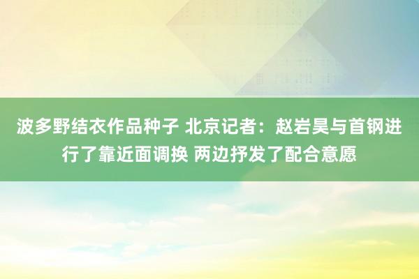 波多野结衣作品种子 北京记者：赵岩昊与首钢进行了靠近面调换 两边抒发了配合意愿