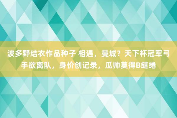 波多野结衣作品种子 相遇，曼城？天下杯冠军弓手欲离队，身价创记录，瓜帅莫得B缱绻