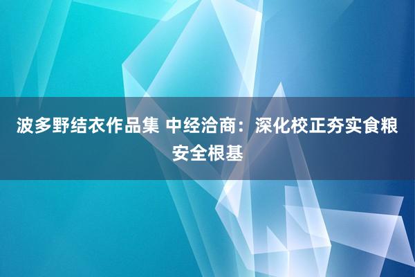 波多野结衣作品集 中经洽商：深化校正夯实食粮安全根基