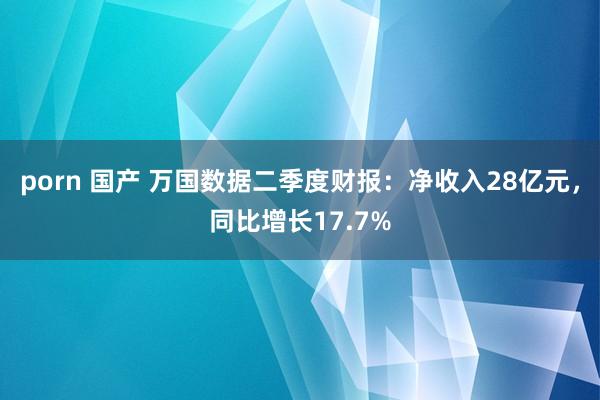 porn 国产 万国数据二季度财报：净收入28亿元，同比增长17.7%