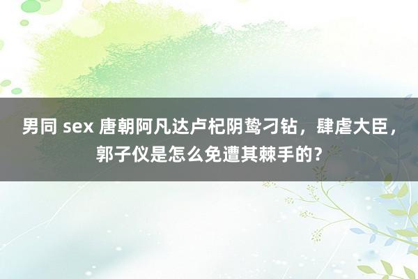 男同 sex 唐朝阿凡达卢杞阴鸷刁钻，肆虐大臣，郭子仪是怎么免遭其棘手的？