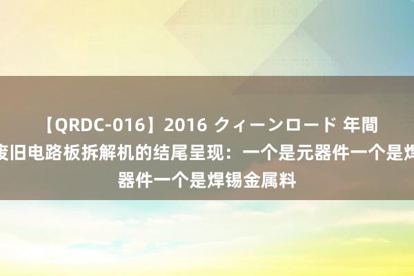 【QRDC-016】2016 クィーンロード 年間BEST10 废旧电路板拆解机的结尾呈现：一个是元器件一个是焊锡金属料