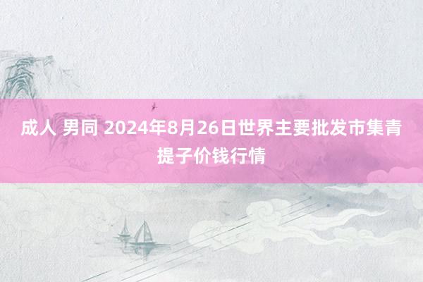 成人 男同 2024年8月26日世界主要批发市集青提子价钱行情