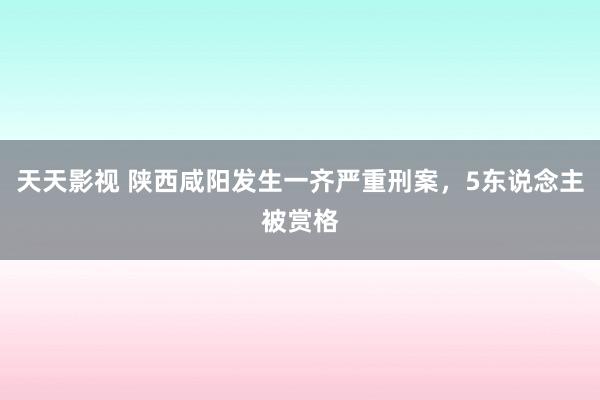 天天影视 陕西咸阳发生一齐严重刑案，5东说念主被赏格